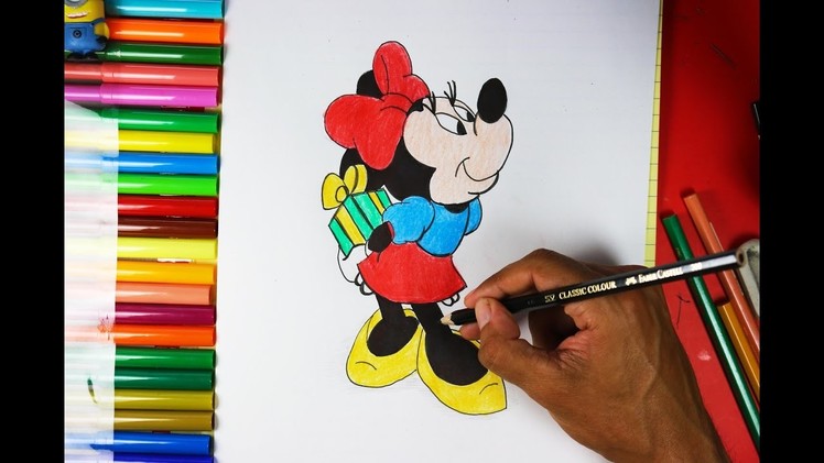 How to Draw Minnie mouse for Christmas  | Cómo dibujar ratón minnie mouse para la Navidad