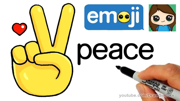 How to Draw Peace Sign Hand Emoji