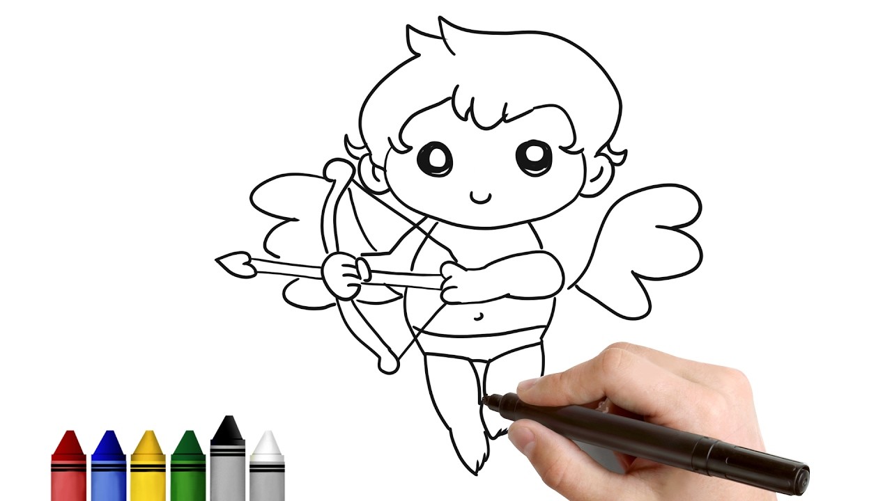 How to Draw Simple Cupid for Valentines day ★ Drawing for kids Tutorial