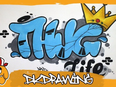 How to draw Thug Life Graffiti Letters