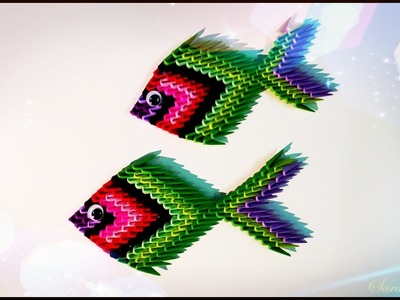 How to make 3d origami Fish 3