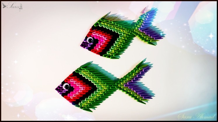 How to make 3d origami Fish 3