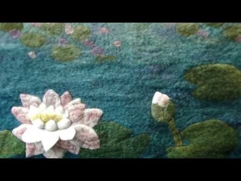 How to make an Artfelt Water Lily Felt Picture inspired by Monet Part 2