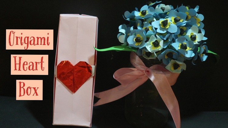 Origami heart box - how to make an origami heart box - super easy - valentine day gift box
