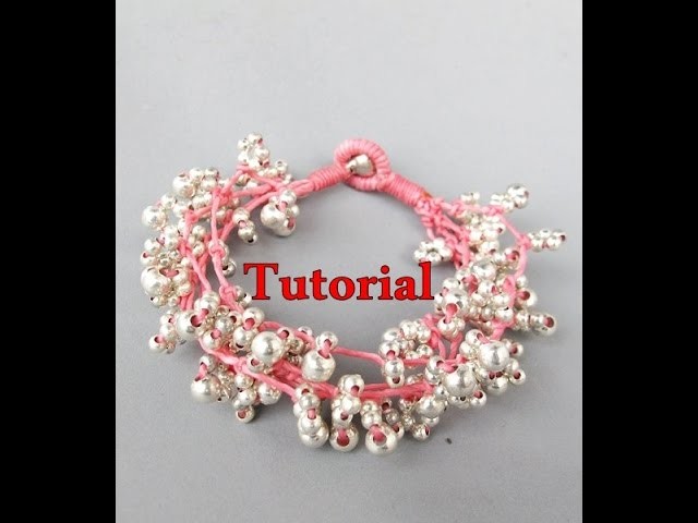 Tutorial Cherry  Blossom Bracelet the End การทำสร้อยข้อมือดอกซากุระ จากเชือกเทียน.