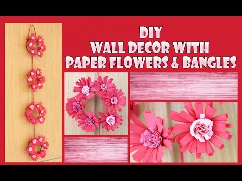 Wall Decor with Paper Flower & Bangles: Wall Hanging