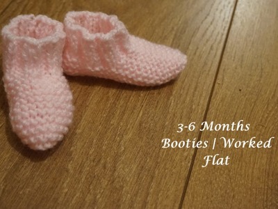 3-6 Months Garter Stitch Booties | Worked Flat