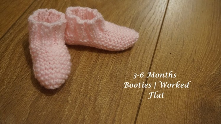 3-6 Months Garter Stitch Booties | Worked Flat