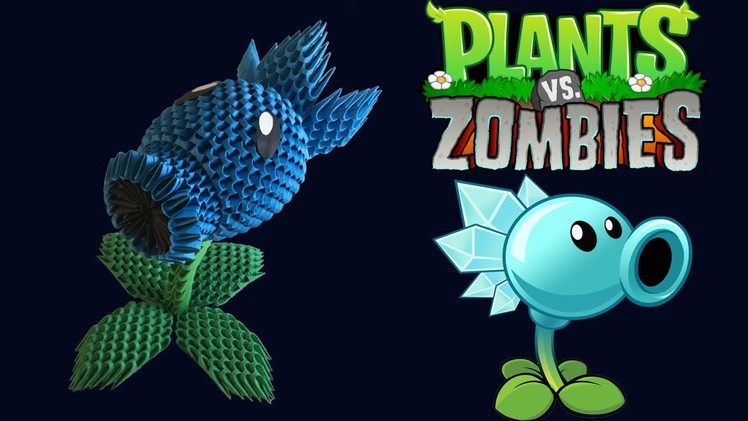 3D Origami Snow Pea Shooter tutorial from Plants vs Zombies game