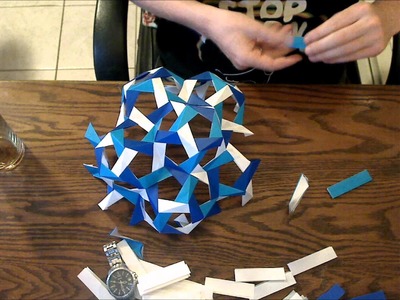 72-Sided 180-Piece Modular Origami Polyhedron Timelapse