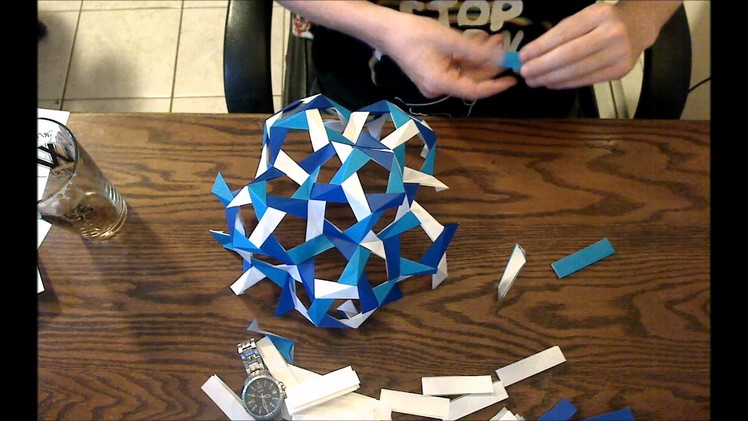 72-Sided 180-Piece Modular Origami Polyhedron Timelapse