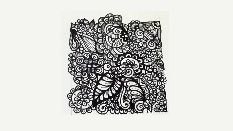 Art Journal Doodles: Floral Zentangle