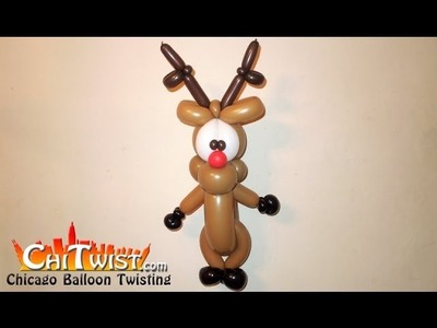 Cute Rudolph Reindeer Christmas Balloon | ChiTwist Chicago Balloon Twisting