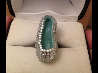 DIY. Make Cinderella Shoe Ring with porcelain clay.