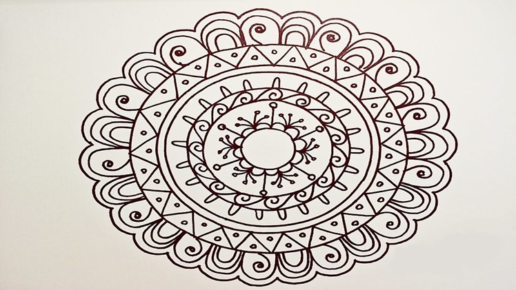 Drawing A Easy & Fun Mandala For Beginners - Part 1