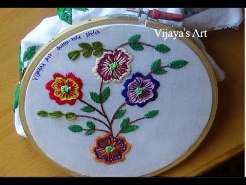 Hand Embroidery Designs # 190 - buttonhole stitch flower designs