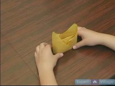 How to Fold Napkins : How to Make a Crown Fold in a Napkin