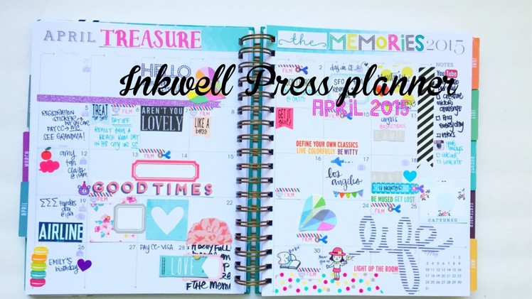 Inkwell Press Classic Planner- April 2015 Monthly Layout
