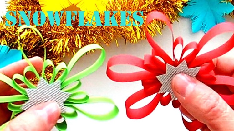 Make beautiful Snowflakes to Decorate. Decorate Christmas Snowflakes Stripes