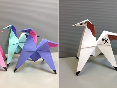 Make Your Own Action Origami Colorful Pony that Flips!