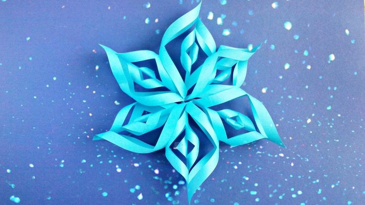Modular 3d origami snowflake tutorial easy instructions. New year christmas diy 3d  paper snowflakes