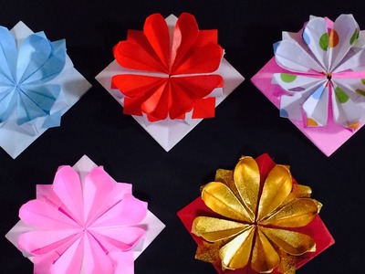 Origami Flower Pin      折り紙 花
