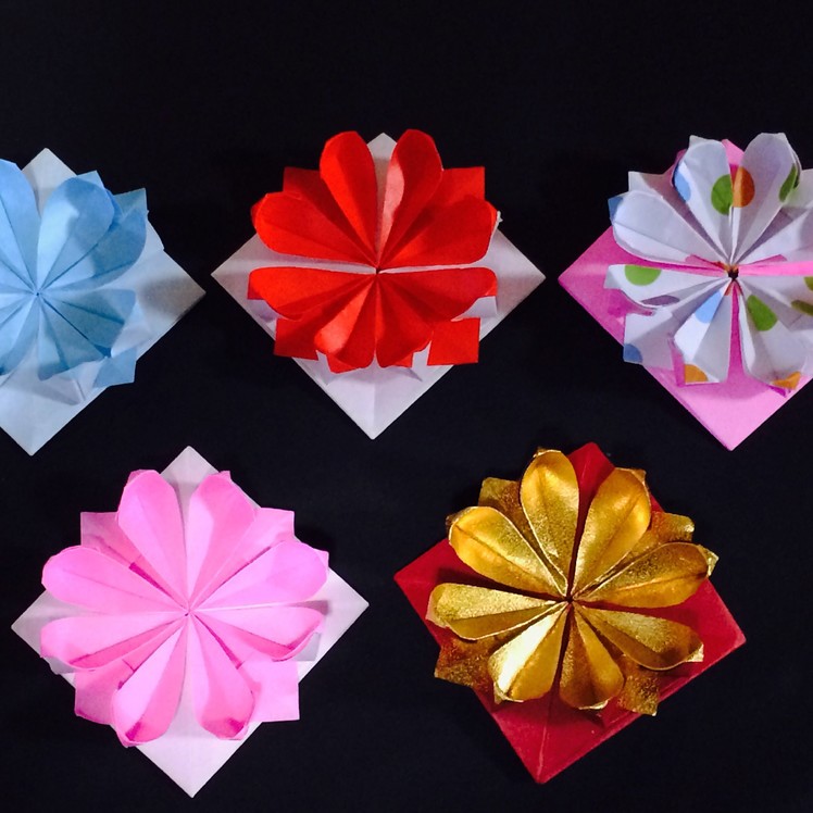 Origami Flower Pin      折り紙 花