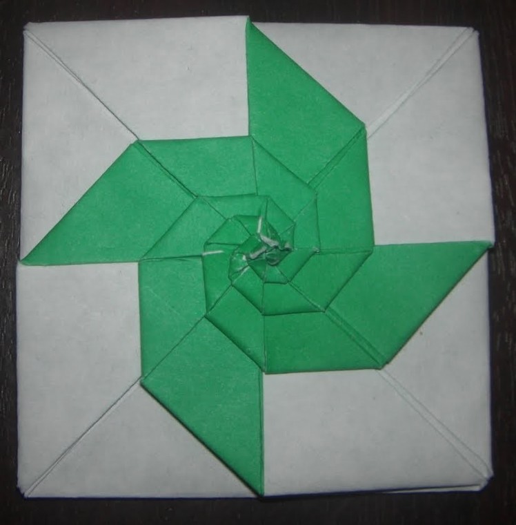 Origami - How to fold a Spiraled Square
