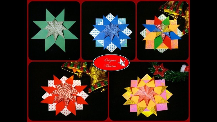 Origami Maniacs 231: 4 Table Ornaments. 4 Centros de Mesa