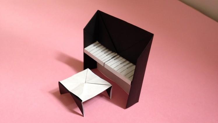 Origami piano chair for dollhouse instructions 折り紙のピアノの椅子 簡単な折り方