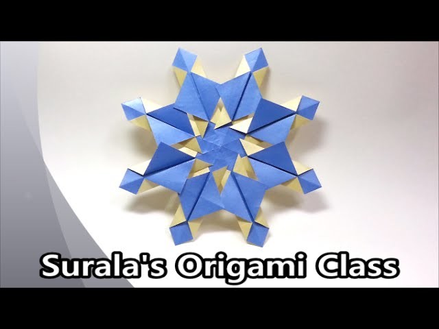 Origami - Snowflake (simple & easy). 종이접기 -  눈꽃 (눈송이)