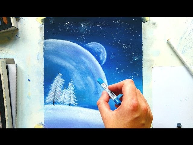 Painting a fantasy winter scene with soft pastels | Leontine van vliet