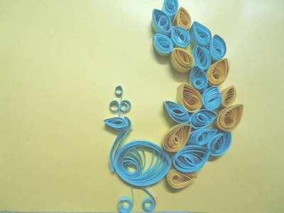 Peacock wall decor in quilling art