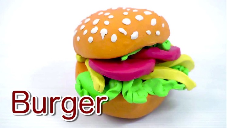 Play Doh Burger Easy Clay Modelling|Simple & Easy Play Doh Hamburger Making|Play Dough Food Easy