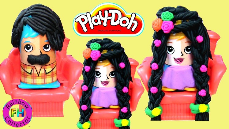 Play-Doh Crazy Cuts (Part 2) Designing Play-Doh Black Hair Style Princess 'n' Prince