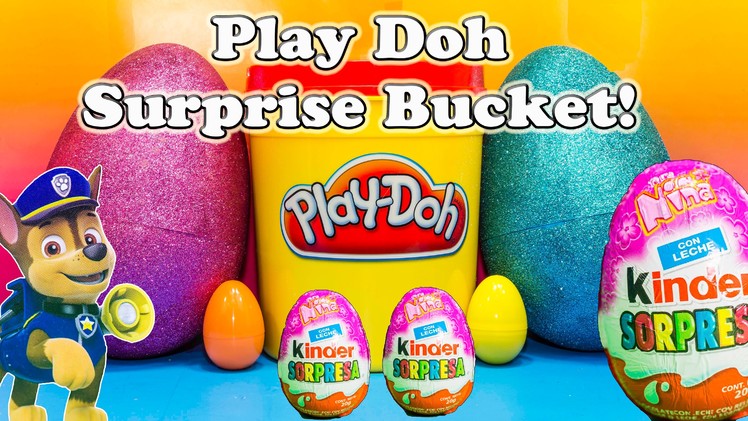 PLAY DOH SURPRISE BUCKET Giant Surprise Eggs  Surprise Bucket Surprise Toys Video