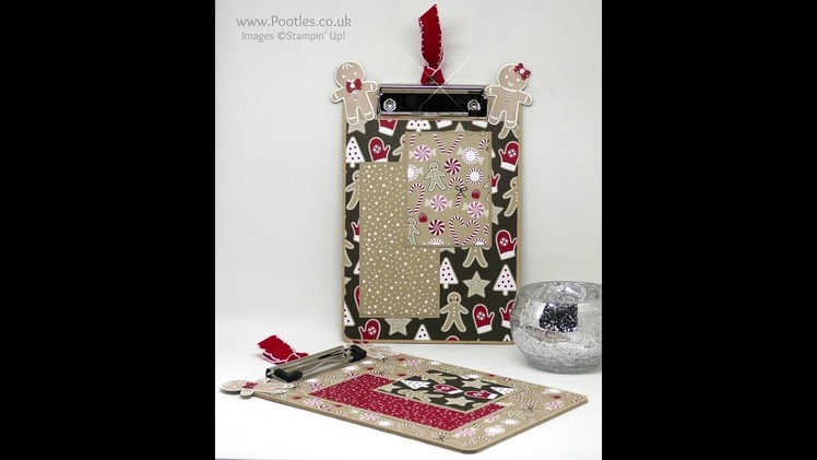 Pootles Advent Countdown 2016 Altered Candy Cane Lane Clipboard