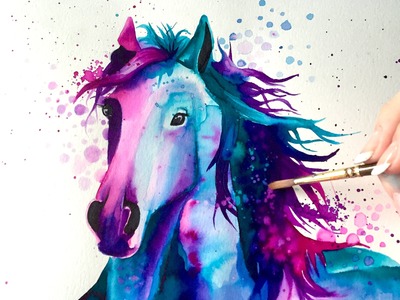 Watercolor speed painting: Horse