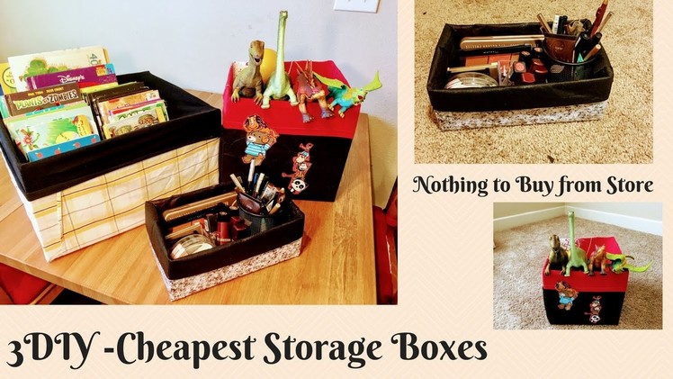 3 DIY  Cheapest Storage Bins. Boxes ll DIY Organization Bins