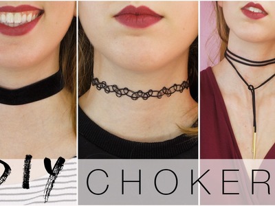 DIY 90's Tumblr Choker Necklace | Tattoo Choker, Velvet & Suede Wrap Choker