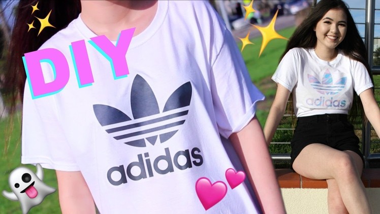 DIY Adidas shirt ! Tumblr Aesthetic Holographic adidas!