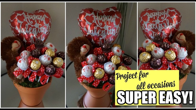 DIY : CHOCOLATE FLOWER CENTERPIECE ( CUSTOMIZE FOR OTHER OCCASIONS )