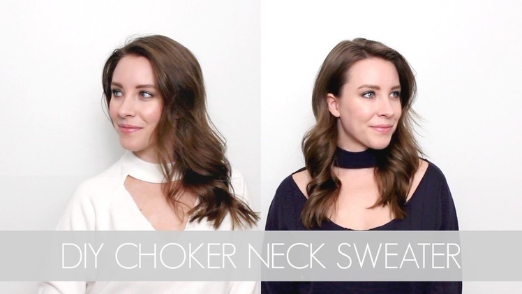 DIY CHOKER NECK SWEATER || Thrifted to Trendy