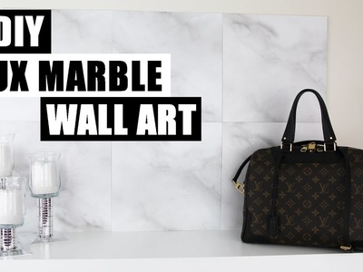 DIY FAUX MARBLE WALL ART DECOR | Cheap & Easy DIY Marble Decor | How To Use Faux Marble Tiles