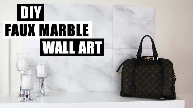 DIY FAUX MARBLE WALL ART DECOR | Cheap & Easy DIY Marble Decor | How To Use Faux Marble Tiles