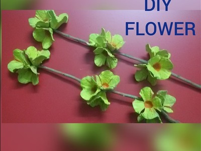 DIY: How to make beautiful flower from egg tray (Egg Carton). Waste Material Craft. Very Easy