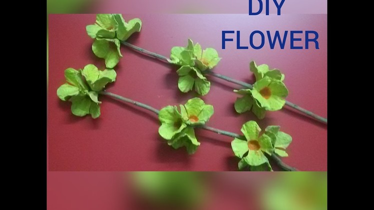 DIY: How to make beautiful flower from egg tray (Egg Carton). Waste Material Craft. Very Easy