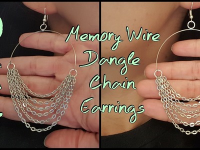 DIY Memory Wire Dangle Chain Earrings