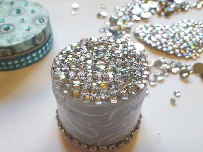 DIY RHINESTONE BLING JEWELRY CONTAINER | Upcycled Crafts