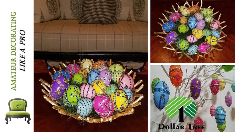 Dollar Tree "Pier 1 Inspired Easter Eggs DIY" Bling Bling
